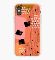 Clementine // Abstraktes Gekritzel Retro iPhone-Hülle & Cover