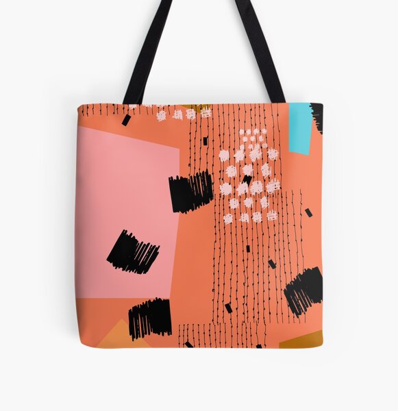 Clementine // Abstract Scribble Retro All Over Print Tote Bag