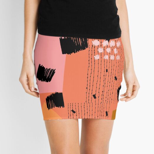 Clementine // Abstract Scribble Retro Mini Skirt