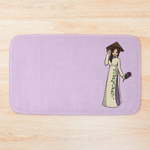 Item preview, Cute traditional vietnamese girl wearing ao dai holding a rose designed and sold by HeatherPhn.
