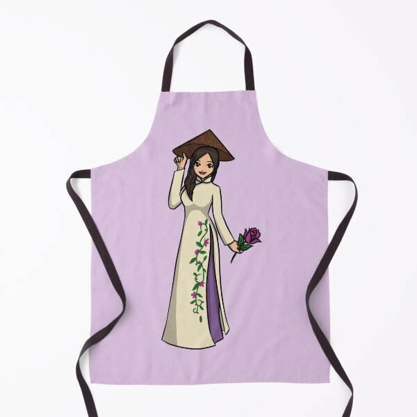 Item preview, Cute traditional vietnamese girl wearing ao dai holding a rose designed and sold by HeatherPhn.