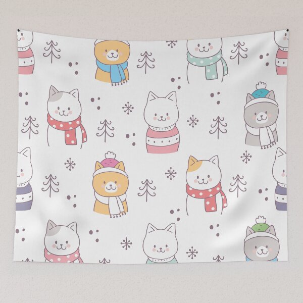 Item preview, Cats and Winter Print  designed and sold by Pinkmagenta.