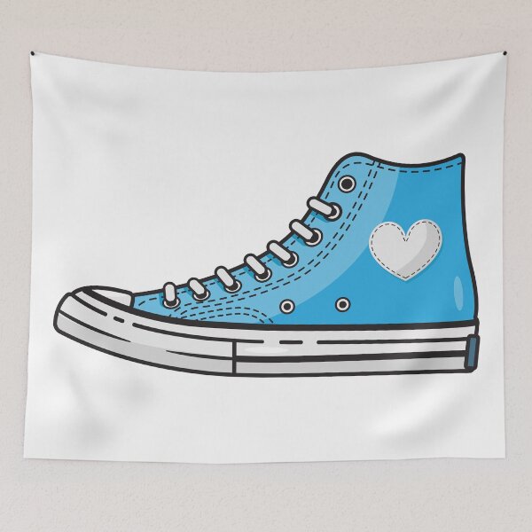 Item preview, Blue High Top Converse Sneaker With Heart designed and sold by NoSpecialShop.