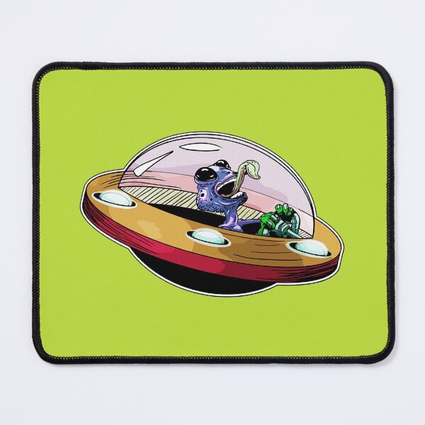 Item preview, Laughing Space Alien in a UFO spaceship Orange designed and sold by iduzarts.