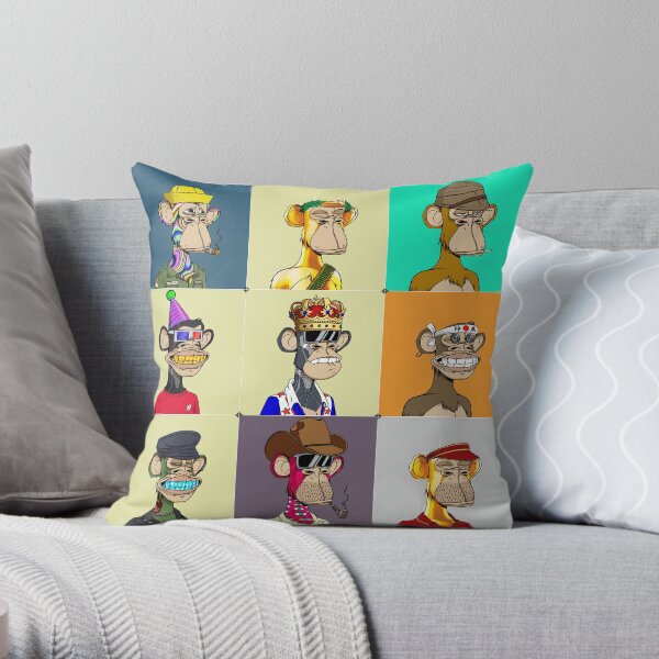 BORED APES NFT Throw Pillow