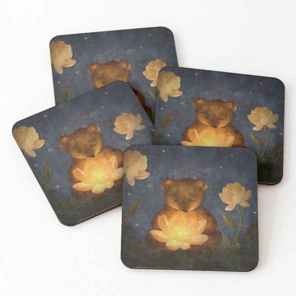 Item preview, Cute Bear in the Lotus Forest, blue designed and sold by Sara Frane.