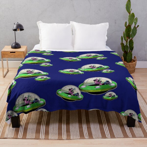 Item preview, Laughing Space Alien in a UFO spaceship Green designed and sold by iduzarts.