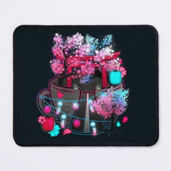 Cyberpunk Sakura Teacup Mouse Pad