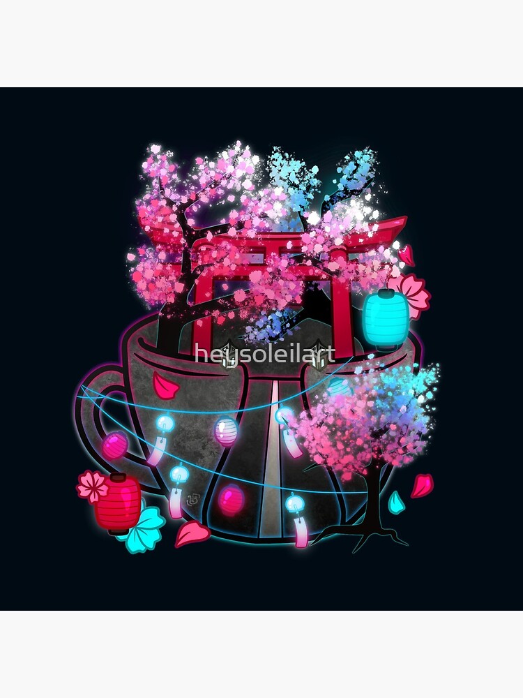Cyberpunk Sakura Teacup by heysoleilart