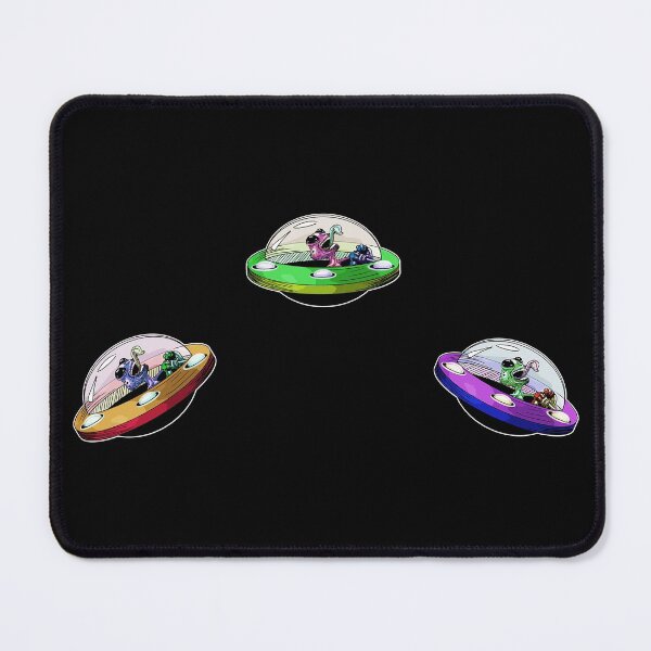 Item preview, Laughing Space Alien in a UFO spaceship Orange, green, purple designed and sold by iduzarts.