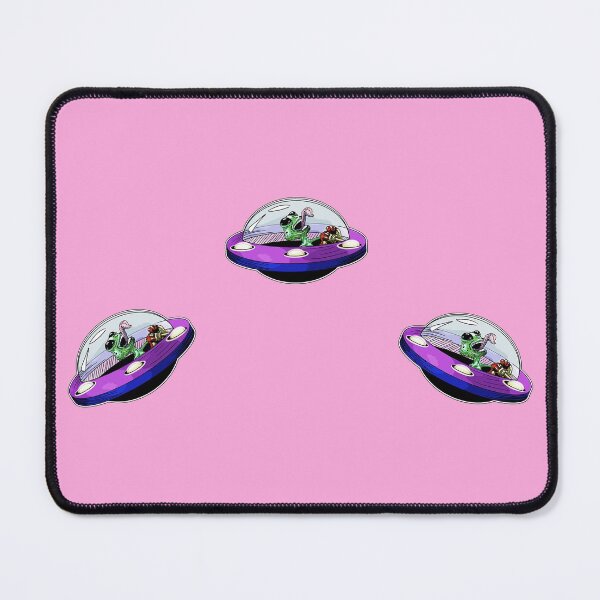 Item preview, Laughing Space Alien in a UFO spaceship purple designed and sold by iduzarts.