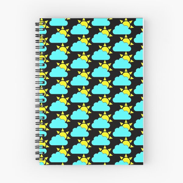 Item preview, Cloud and sunrise vector shape repeat pattern design on black for printing background designed and sold by SHOHANA.