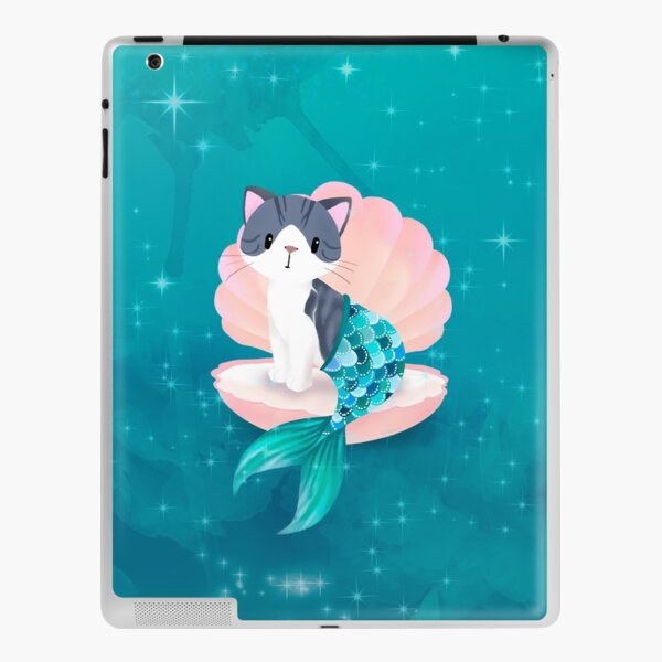 Purrmaid on Clam Shell iPad Skin