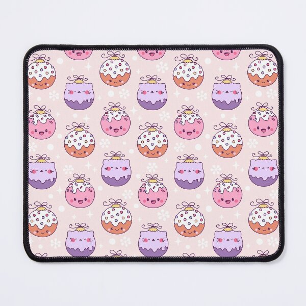Item preview, Kawaii Christmas Tree Ornament Pattern Cute Pink designed and sold by Tatyana Deniz.