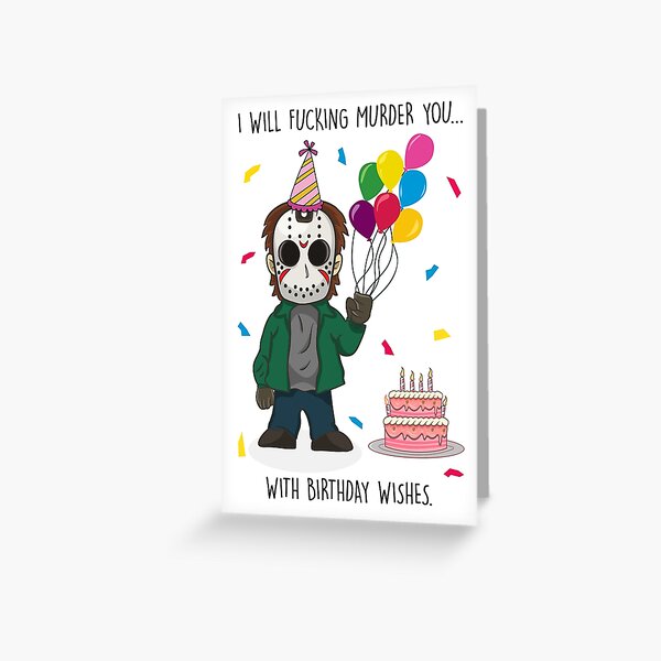 Funny Jason Birthday, Horror Movie Theme Birthday, Happy Birthday, Funny Birthday Greeting Card