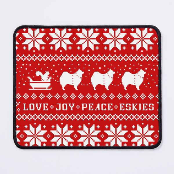 Item preview, American Eskimo Dogs Christmas Holiday - Love Joy Peace Eskies designed and sold by Jenn Inashvili.