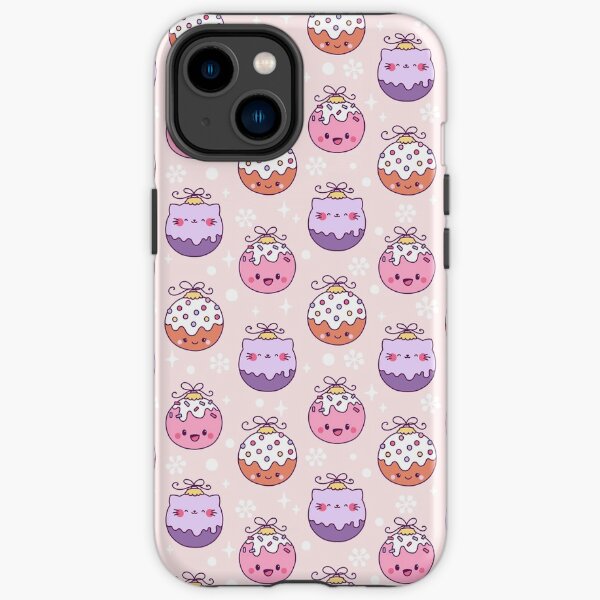 Kawaii Christmas Tree Ornament Pattern Cute Pink iPhone Tough Case