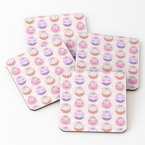 Item preview, Kawaii Christmas Tree Ornament Pattern Cute Pink designed and sold by Tatyana Deniz.