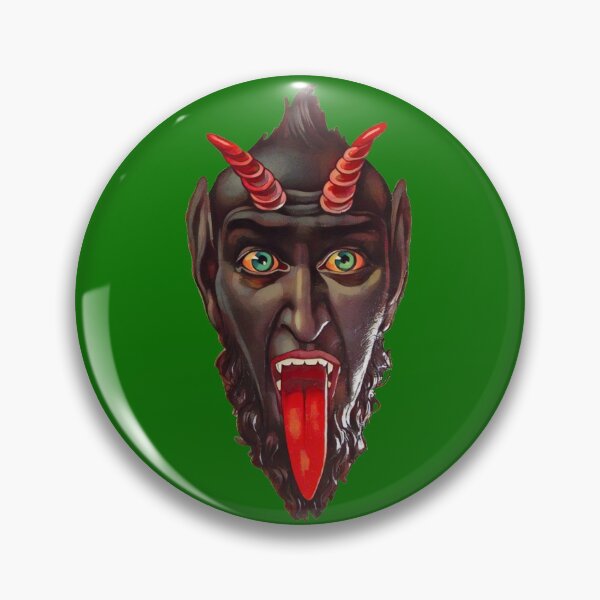 Item preview, Krampus face (on green) designed and sold by DotorEaon.