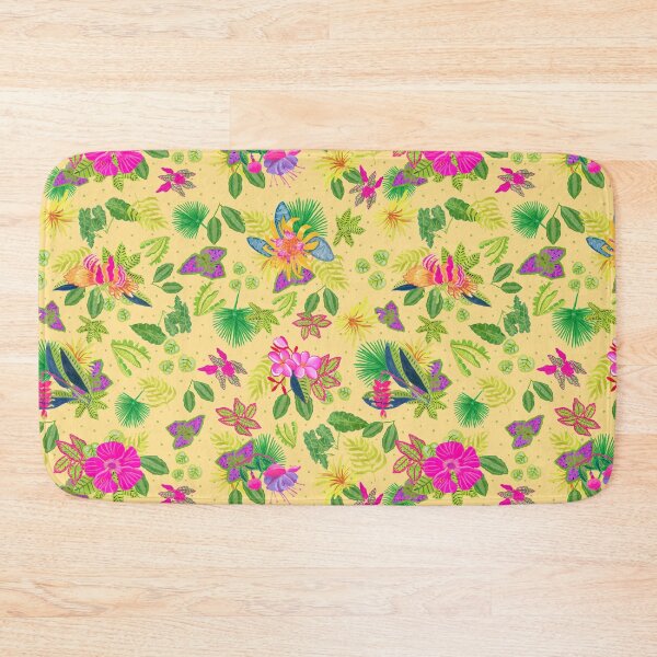 Item preview, Tropical Flowers on Yellow Backgroud designed and sold by MarcyBrennanArt.