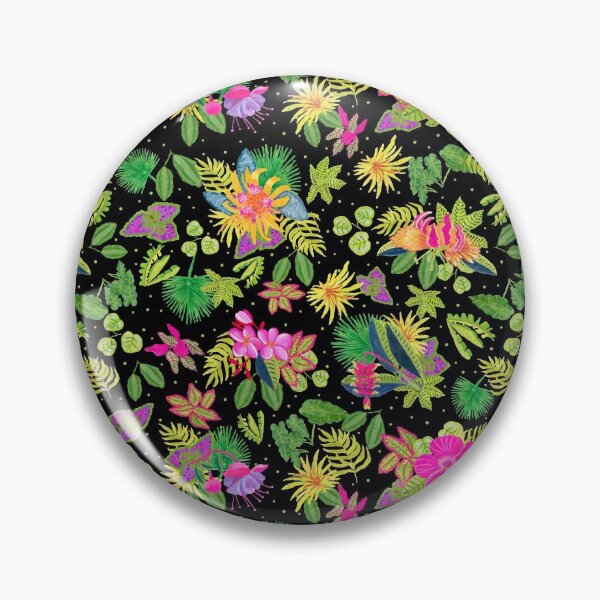 Item preview, Tropical Flowers on Black Backgroud designed and sold by MarcyBrennanArt.