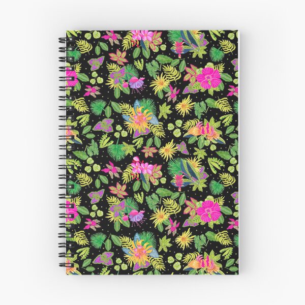 Item preview, Tropical Flowers on Black Backgroud designed and sold by MarcyBrennanArt.