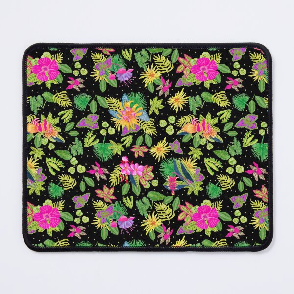 Item preview, Tropical Flowers on Black Backgroud designed and sold by MarcyBrennanArt.