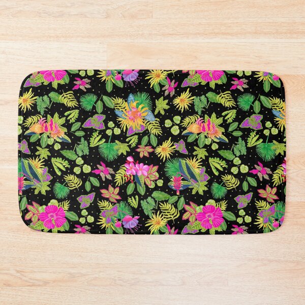 Item preview, Tropical Flowers on Black Backgroud designed and sold by MarcyBrennanArt.