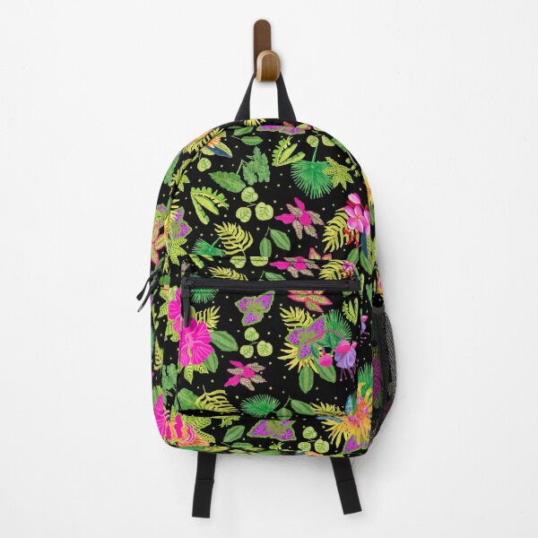 Item preview, Tropical Flowers on Black Backgroud designed and sold by MarcyBrennanArt.