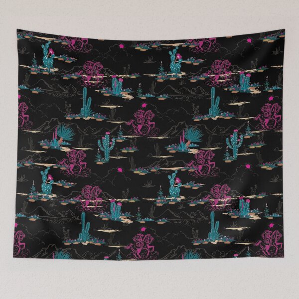Item preview, Punchy Black and Pink Vintage Cactus and Cowgirl designed and sold by Wild Grace Design Studios.