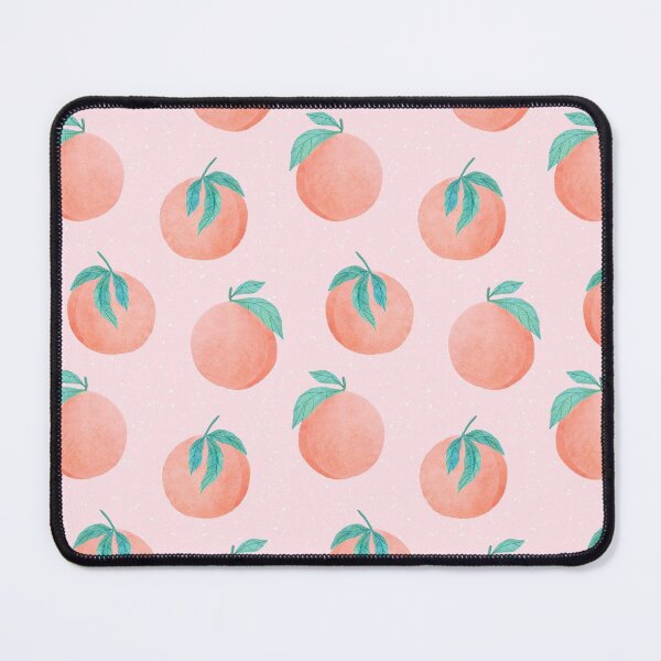 Item preview, Pretty texture peach pattern with blue green leaves designed and sold by inkbearblue.