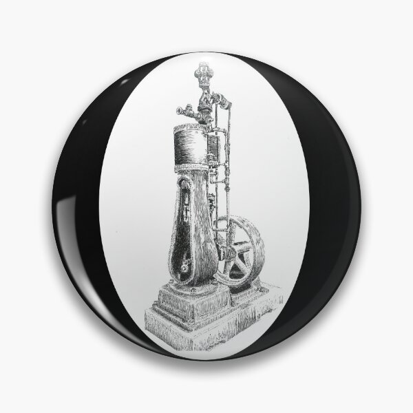 Item preview, Vertical Steam Piston, Pen & Ink Rendering, by D C Newton  designed and sold by dcnewton.
