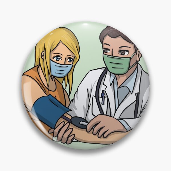 Item preview, Doctor measuring a patient's blood pressure designed and sold by HeatherPhn.