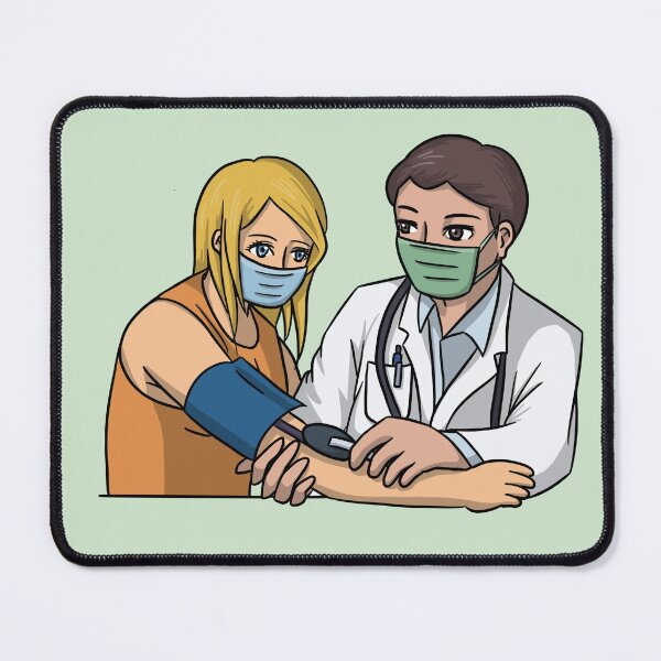 Item preview, Doctor measuring a patient's blood pressure designed and sold by HeatherPhn.