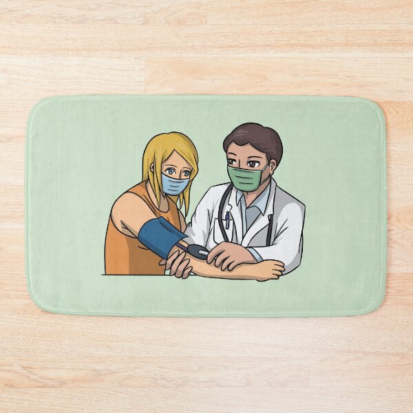 Item preview, Doctor measuring a patient's blood pressure designed and sold by HeatherPhn.