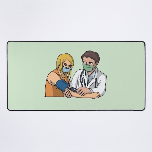 Item preview, Doctor measuring a patient's blood pressure designed and sold by HeatherPhn.