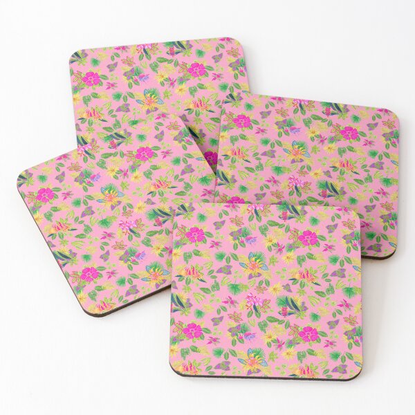 Item preview, Tropical Flowers on Pink Background designed and sold by MarcyBrennanArt.