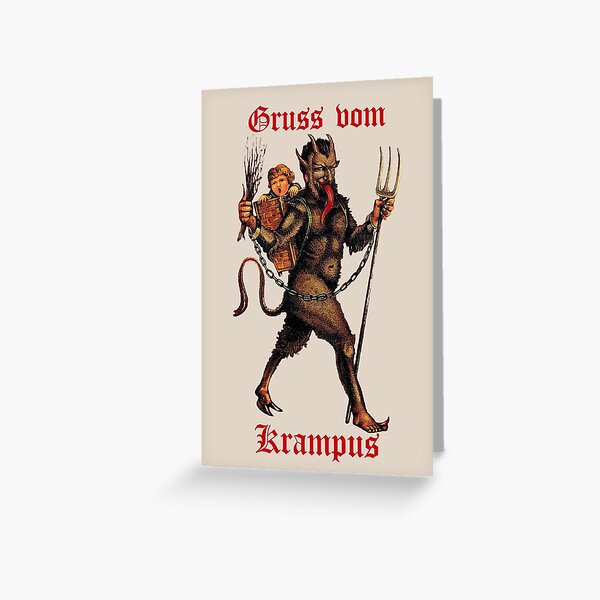 Gruss vom Krampus (3) (on cream) Greeting Card