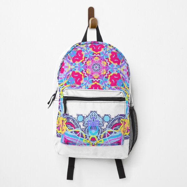Item preview, ֎ SUNDALA ֍ Scribbles ~*Colorful Chakra*~ Retro Boho ~ Mandala Medallion Kaleidoscope Sacred Geometry~bright blue navy green aqua red pink yellowtones designed and sold by Spinning Plates 360.