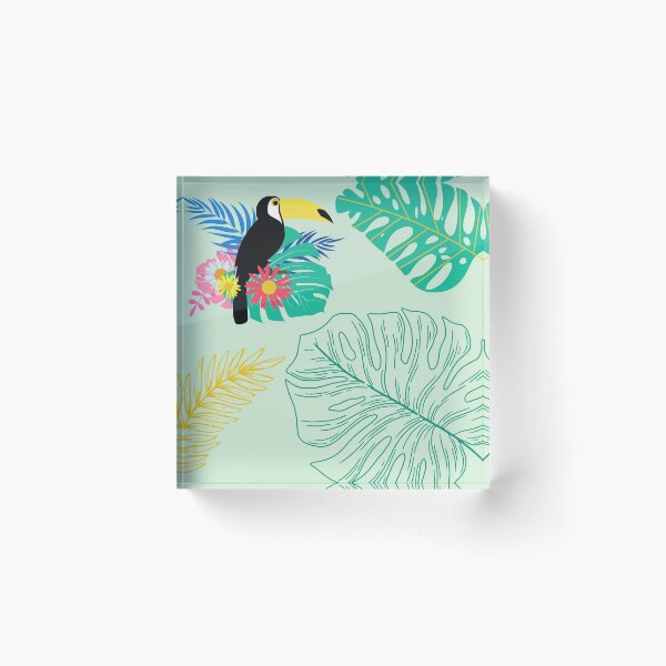 Item preview, tropical vibe leafy pattern designed and sold by DayMagicalArt.