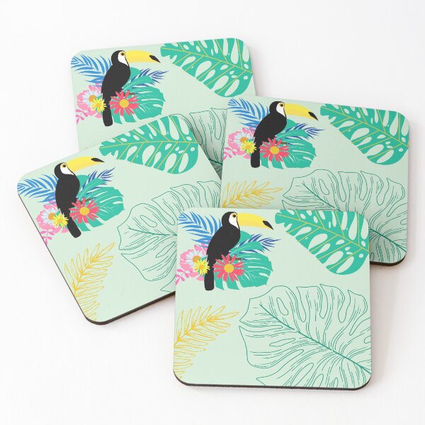 Item preview, tropical vibe leafy pattern designed and sold by DayMagicalArt.