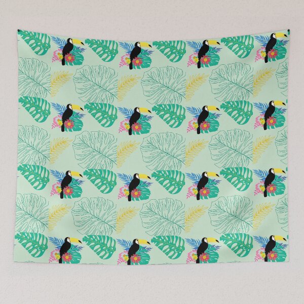 Item preview, tropical vibe leafy pattern designed and sold by DayMagicalArt.