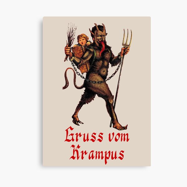 Gruss vom Krampus (4) (on cream) Canvas Print