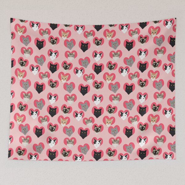 Item preview, Cat Hearts valentines day love cats pattern designed and sold by PetFriendly.