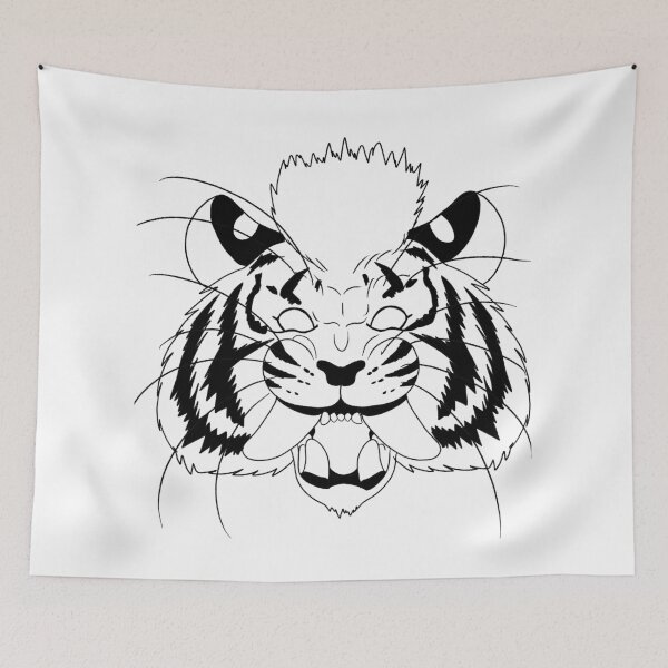 Item preview,  sabertooth tiger black and white color version designed and sold by Aat8530.