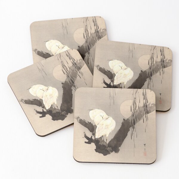 Item preview, Watanabe Seitei, Egrets in a Tree at Night ca.1887 designed and sold by glenpap.