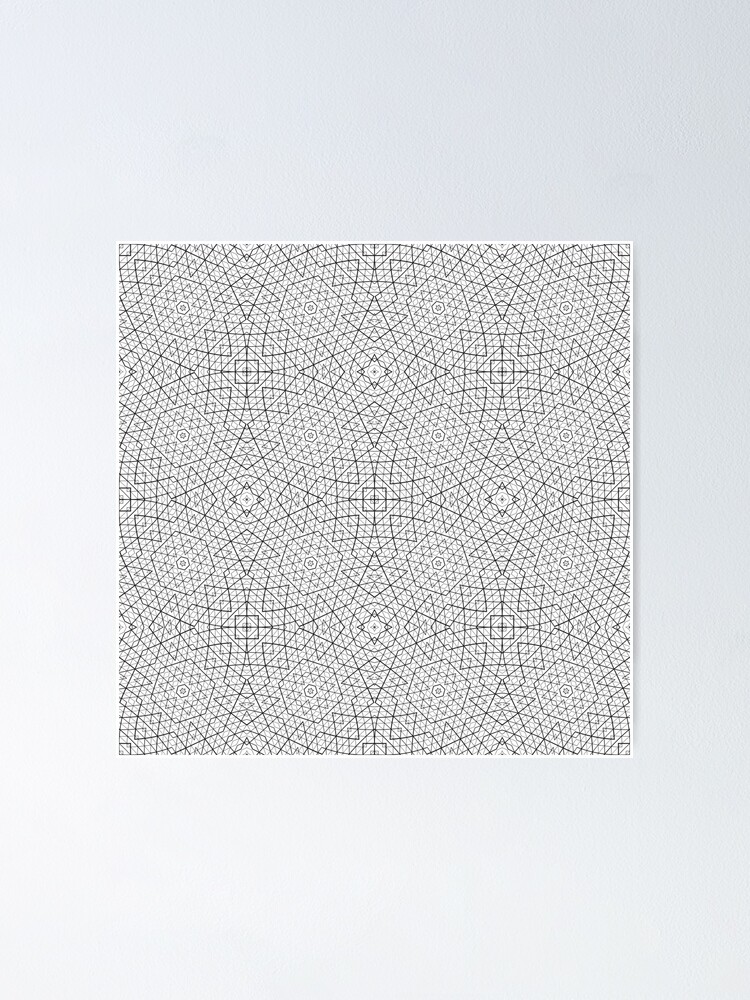 Thumbnail 1 of 3, Poster, Futuristic net pattern designed and sold by warpart.