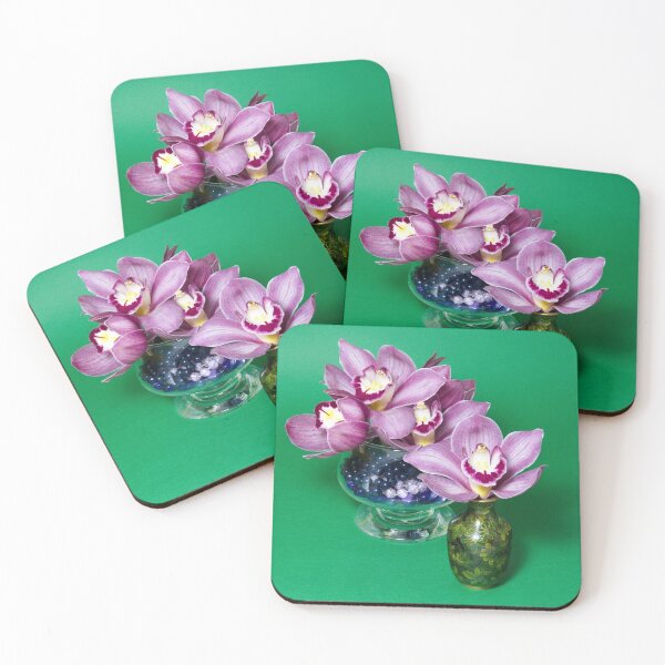 Item preview, Pretty pink Cymbidium Orchid blossoms in Vases. designed and sold by sunnypicsoz.