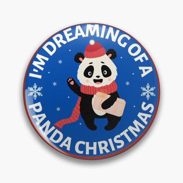 Item preview, Im Dreaming of a Panda Christmas (blue)- Cute Animal Friendly Panda - Christmas Panda Bear Gift designed and sold by CaitU.