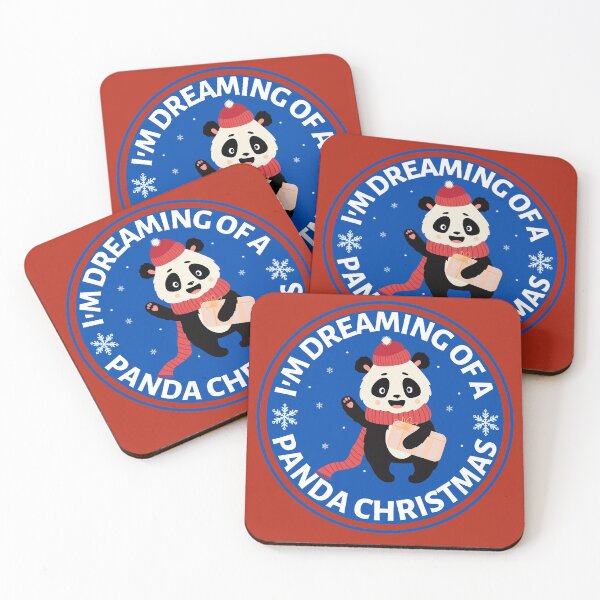 Item preview, Im Dreaming of a Panda Christmas (blue)- Cute Animal Friendly Panda - Christmas Panda Bear Gift designed and sold by CaitU.